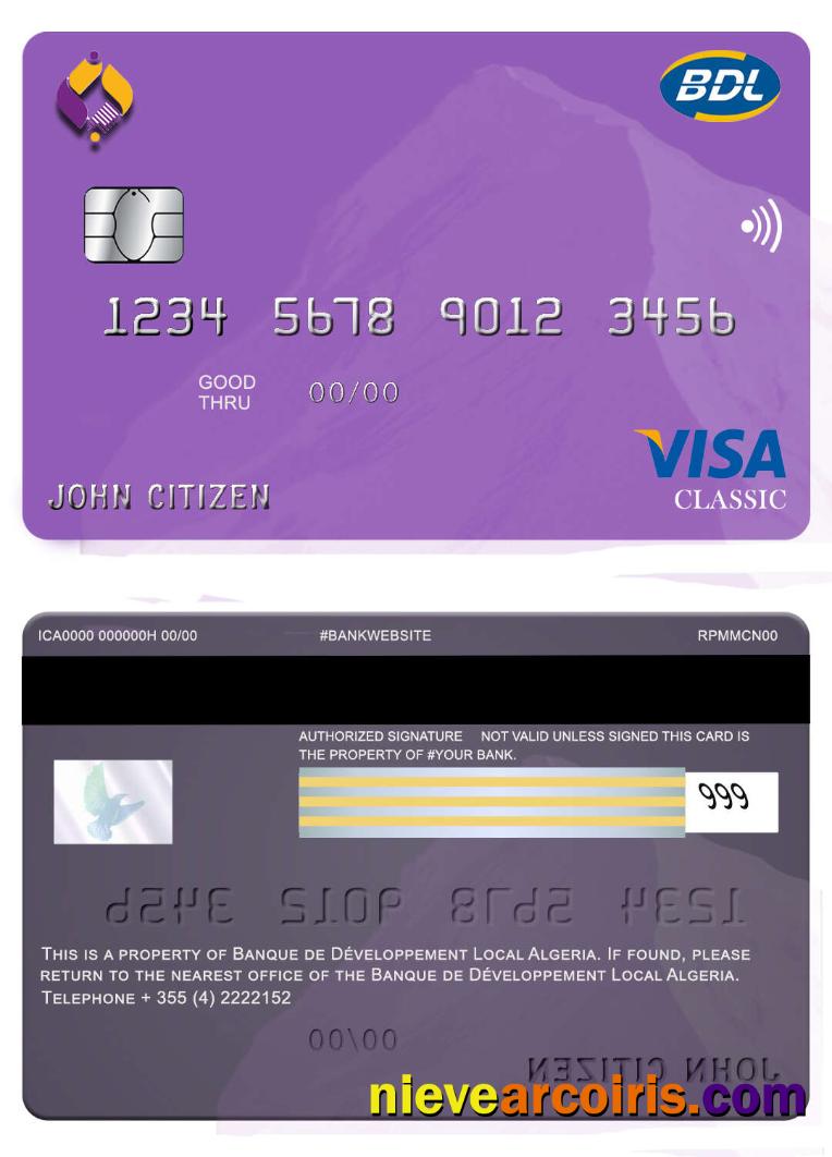 Algeria Banque de developpement visa card